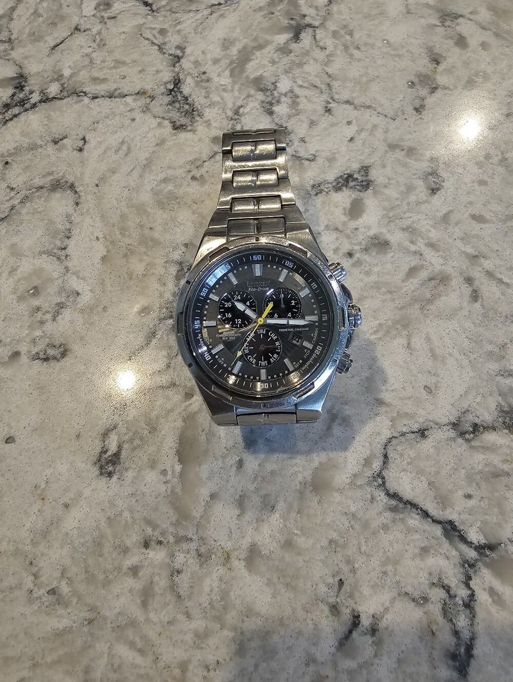 Citizen Eco-Drive Perpetual Calendar Alarm Chronograph, model BL5430-51H - Picture 3 of 11
